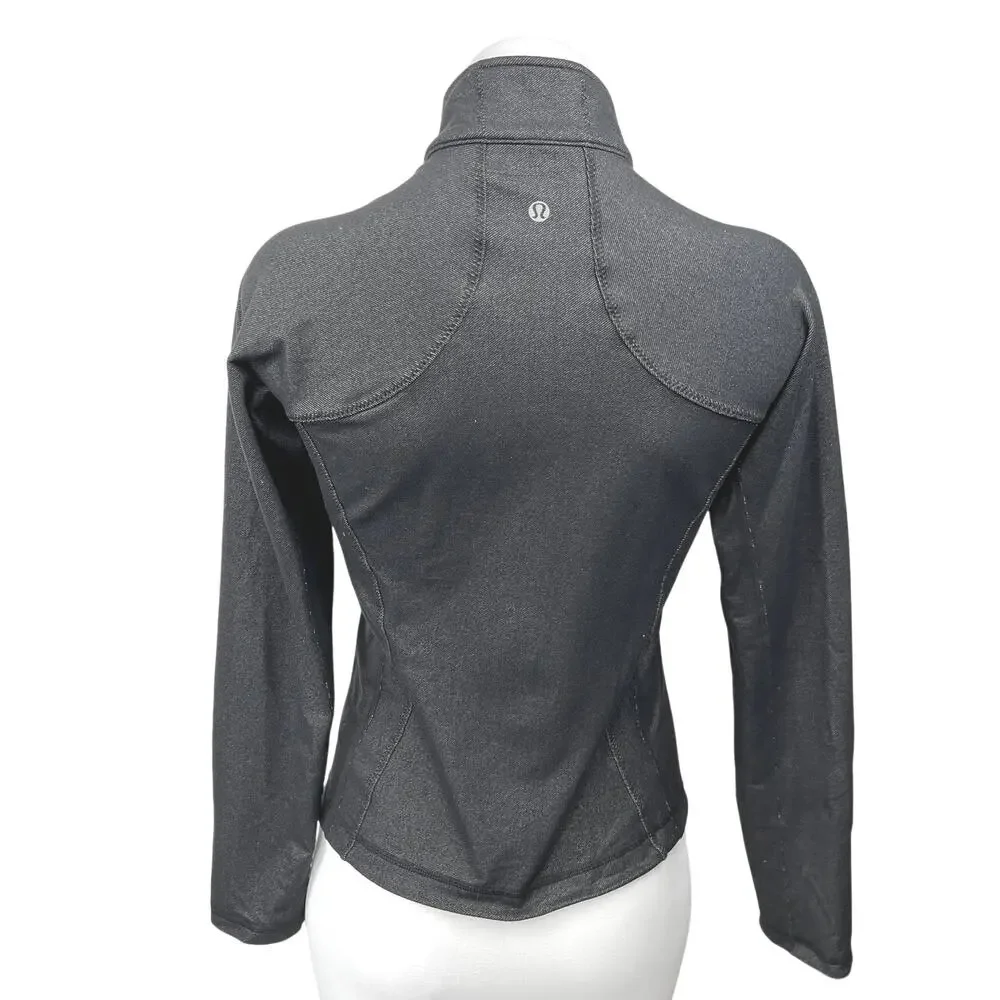 Lululemon Women's Dark Gray Full Zip Turtleneck Workout Athletic Jacket Size 2